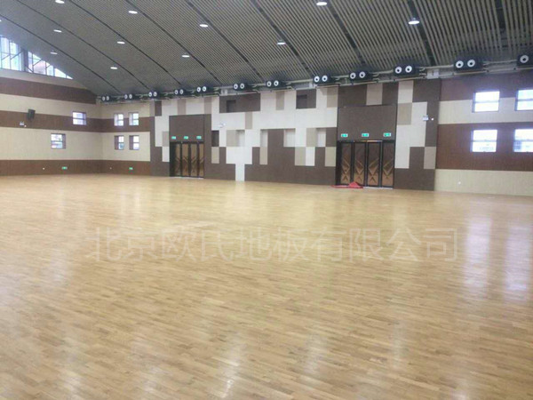 廈門翔安**實驗小學體育館柞木地板案例-1