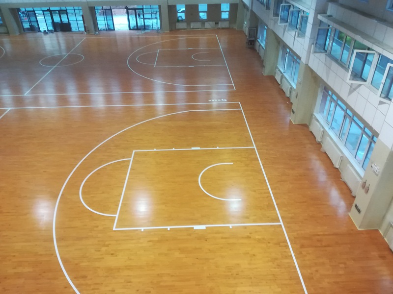 寧海銀川實驗中學體育館籃球場木地板竣工驗收