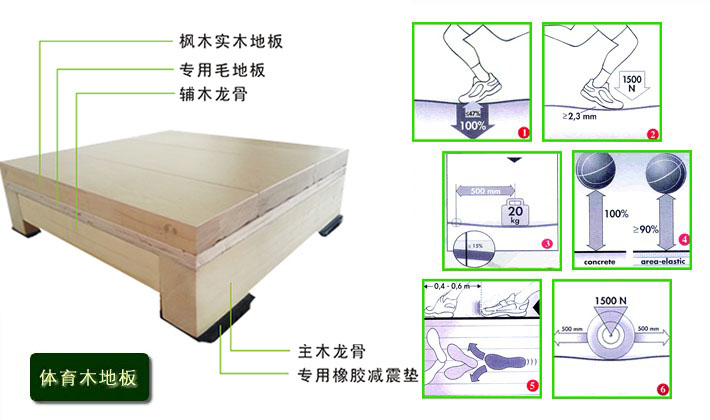 德國DIN籃球木地板技術標準說明